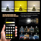 Luces LED V7 MAX Smart App 3 Colores 100W 20,000LM – H1, H4, H7, H11, 9005 y 9006